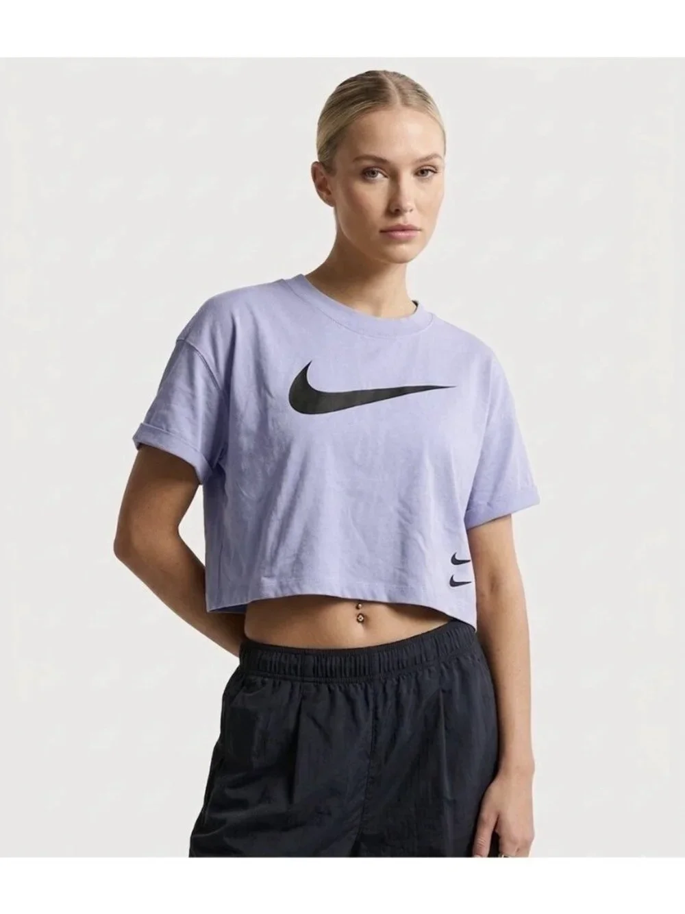 Nike Sportswear Women's Crop Top T-Shirt Purple Sz Medium Athleisure Sporty‎ Gym